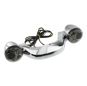 For Harley Street or Road Glide Chrome LED Rear Turn Stop Tail Signal Light Bar - Picture 1 of 9