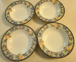 Mikasa Garden Harvest CAC29 Rim Soup Pasta Bowl Lot of 4 - Imagen 1 de 7