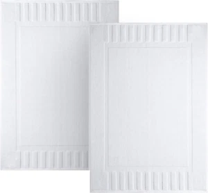White Classic Luxury Bath Mat Floor Towel Set - Absorbent Cotton Hotel Spa Showe - Picture 1 of 7
