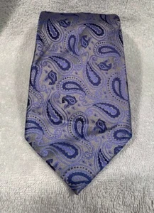 PRONTO UNO Designer Men's Silk Tie Elegant Purple Paisley NWOT. 100% Silk - Picture 1 of 3