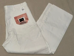 Pantaloni bianchi vintage Stan Ray falegname pittore abbigliamento da lavoro USA pantaloni uomo 38x30 nuovi con etichette - Foto 1 di 23