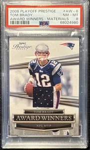 2008 Playoff Prestige Tom Brady Game Used Relic SP 53/100 Patriots PSA 8 MT - Bild 1 von 2
