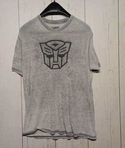 Transformers men T-shirt size L gray lightweight autobot logo distressed - Picture 1 of 4
