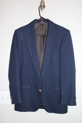 CHAQUETA BLAZER VINTAGE AZUL MARINO WFF by FARAH METAL DORADO BOTÓN talla 38R abrigo deportivo Foto 1 de 4