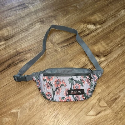 Riñonera Trans By Jansport Bolso Cintura Floral Gris Rosa Ajustable  Foto 1 de 4