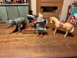 DELAVAN SCHOENHUT TOY CIRCUS ELEPHANT CLOWN BLACK & BROWN HORSES ! - Bild 1 von 10