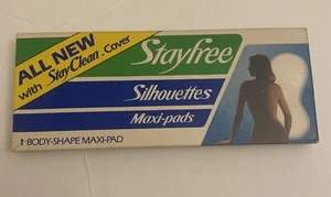 Vtg 80's Stayfree Silhouettes Maxi Pads Promo Sample Box Unopened Feminine PROP - Picture 1 of 3