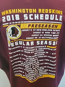 New 4XL Majestic Men's Big & Tall NFL Washington Redskins 2018 Schedule Shirt - Picture 1 of 6