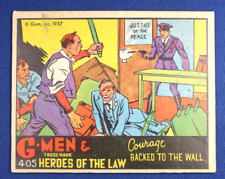 1936 Gum G-Men & Heroes of The Law - #405 "Courage Backed to the Wall" - Ex-ExMt