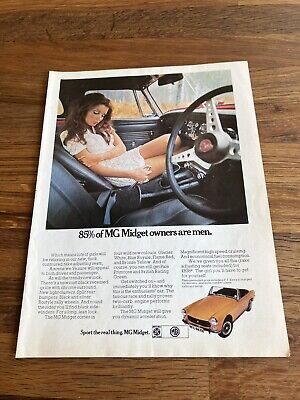 Original 1970 MG Midget Orange Magazine Advert Poster Retro • 2.09€