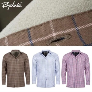 Rydale Fleece Lined Country Check Shirts Men's Long Sleeve Brushed Cotton Casual - Picture 1 of 12