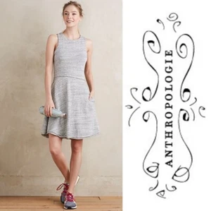 ANTHROPOLOGIE Grey State Emma Ballpark Day Dress Womens M Heather $128 Pockets! - Picture 1 of 10