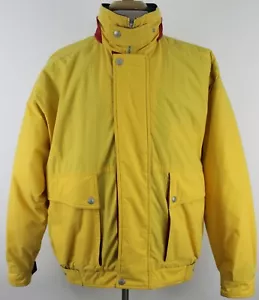 Haggar Stuff Men's Vintage Jacket Sz L Yellow Color Full Zip Color Block - Picture 1 of 10