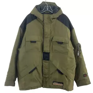 Perry Ellis Green & Black Insulated Hooded Cotton Blend Men’s Large Preowned - Picture 1 of 6