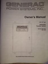 OWNER'S MANUAL Generac GTS ATS Automatic Transfer Switch 100-400 Amp 600 Volts 