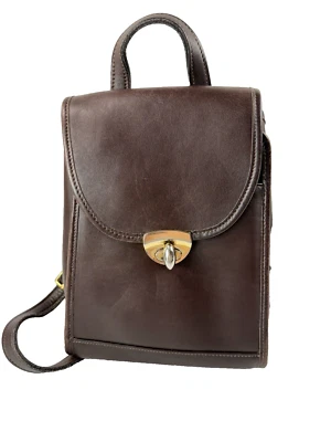 Mochila pequeña vintage Jack Georges CUERO marrón Foto 1 de 4