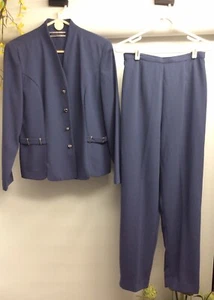 Amanda Smith Women’s Career Purple 100% Polyester 2 Piece Pant Suit Size 10 EUC. - Picture 1 of 3