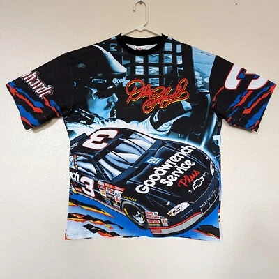 Vtg Dale Earnhardt XL T-Shirt Rule By Intimidation All Over Print USA Made New - Image 1 of 4