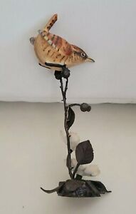 Royal Worcester porcelain and bronze Wren bird David fryer 