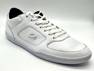 New LACOSTE COURT MINIMAL 316 3 CAM Leather Sneaker Shoes Men’s Sz 9 WHITE - Picture 1 of 9