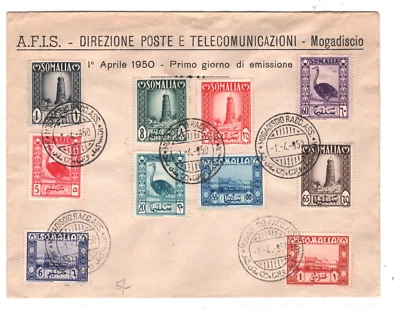 Italy SOMALIA (TRUST TERRITORY) 1950 FDC First Day Cover FULL SET{11} MA1765 - Image 1 of 4