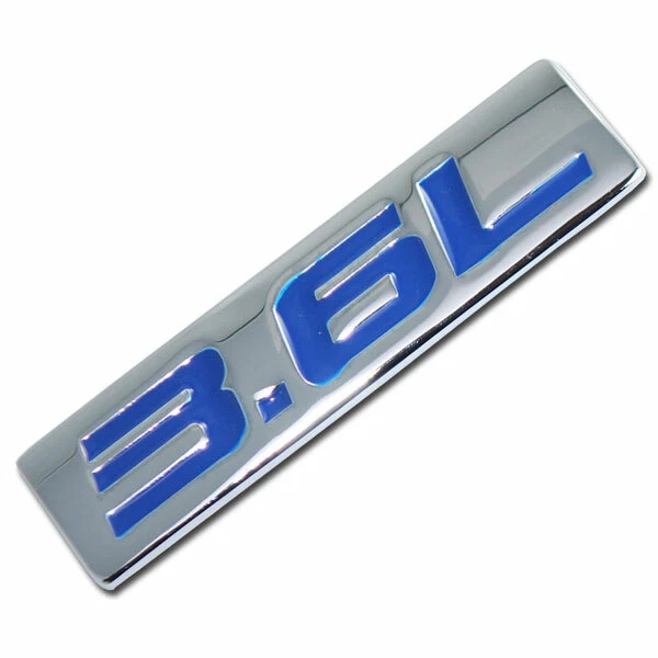 CHROME BLUE METAL 3.6L ENGINE RACE MOTOR SWAP EMBLEM BADGE FOR TRUNK HOOD DOOR - Image 1 of 1