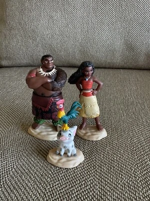 Lote De 3 Disney Jakks Lindo Moana Fiesta de Cumpleaños Pastel Topper/Juguetes Foto 1 de 4