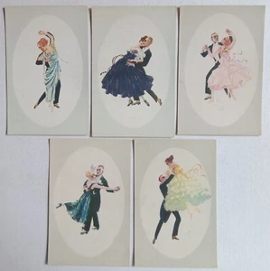 Cinco antiguas postales con motivo de pareja de baile - Imagen 1 de 7