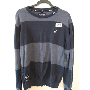 LNG Sweater Mens Extra Large Grey Black Stripe Pullover Logo Equipment For Life - Picture 1 of 12