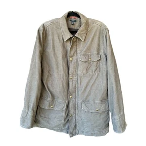 Men's J. Crew Coat Jacket Size L Brown Corduroy/Quilted Cotton - Picture 1 of 12
