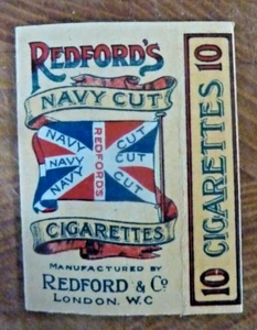 Redford & Co  Clerkenwell Navy Cut Tobacco 10 Cigarette Packet folded Flat - Picture 1 of 3