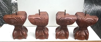 BC08 Mueble Pies Silla Otomana Gabinete Sofá Bola Garra Aleta Cereza 7" t 4 Patas Foto 1 de 3