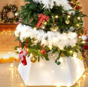 31.49 Inch Christmas Tree Collar Red Large Fax Fur Tree Collar Christmas Tree... - Picture 1 of 5