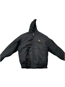 Vintage Carhartt Jacket Men XXL Black J21 BLK Hooded Extreme Union Made USA - Picture 1 of 6