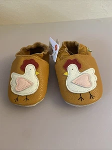 Sayoyo Hahn senffarben Leder Slipper weiche Sohle Mokassin Schuhe 0-6 Monate neu mit Etikett - Bild 1 von 8
