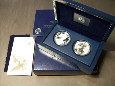 2012-S Two-Coin American Silver Eagle Proof Set w/ box & COA     SN7599 - Image 1 of 4