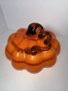 "Calabaza naranja grande de vidrio soplado 9""" - Imagen 1 de 5
