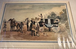 La Chaise de Poste by Victor-Jean Adam Hand Colored Lithograph - Picture 1 of 9