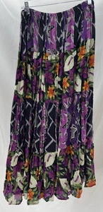 Maxi Falda Kaktus Arrugada Para Mujer Talla L Púrpura Gris Negra Floral Hippie TRANSPARENTE - Imagen 1 de 8