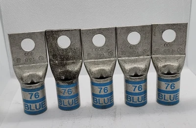 Lot of 6 - THOMAS & BETTS 400 76 BLUE COMPRESSION LUG ONE HOLE [RC 5-5] - Image 1 of 4
