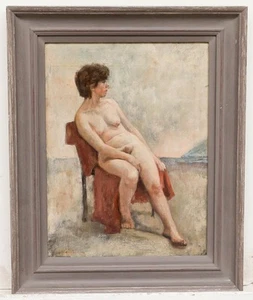 George Weissbort (1928-2013) - Framed 20th Century Oil, Nude on Red Towel - Picture 1 of 7
