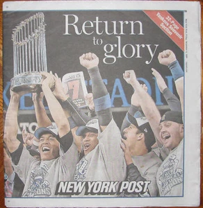 Yankees World Series #27 NY Post Special 11/6/09 RARE - Picture 1 of 12