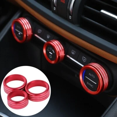 Adhesivo de cubierta de perilla de aire acondicionado para Alfa Romeo Giulietta Stelvio 2017~2020 Foto 1 de 3