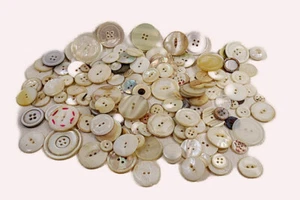 Vintage Pearl & Shell Button collection 1/2 to 1 1/2" sizes over 150 buttons - Picture 1 of 7