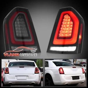 Pair VLAND Full LED Tail Lights Fit Chrysler 300 2011-2014 Smoke Lens Rear Lamps - Picture 1 of 12