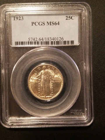 1923 Standing Liberty Quarter * PCGS MS64 * Lustrous * Light Gold Toning Cover