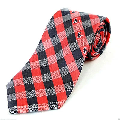 Мужской галстук Houston Texans лицензированный NFL футбол спортивные чеки красный галстук  - Изображение 1 из 2