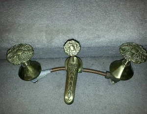 Architechtural Salvage Bathtub Fixture 1960s-1970s Brass Ornate Bath 3 hole - Picture 1 of 12