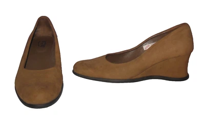 Zapatos de tacón de cuña de cuero nobuck Arche France talla 37,5 euros 6,5 EE. UU. Foto 1 de 4