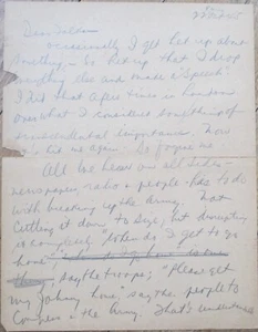 Carta Segunda Guerra Mundial París 1945 Desmovilización Estrellas Rayas Medios Crítico Joseph F Colby - Imagen 1 de 11